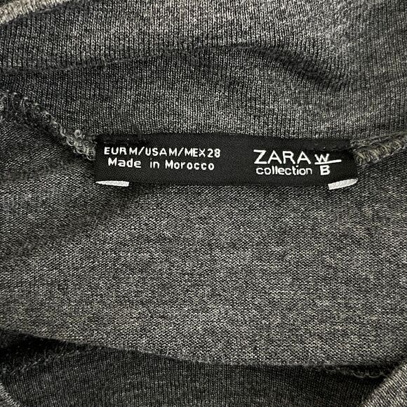 Zara Mock Neck Whimsy Goth Lace Velour Accent Long Sleeve Top Size Medium - Picture 3 of 7